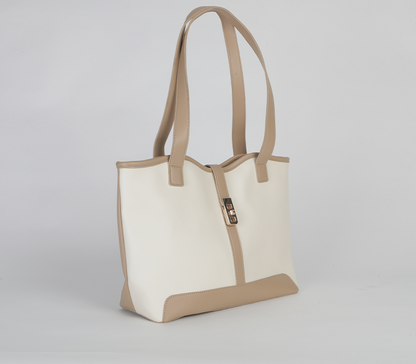 Beige Shoulder Bag ( Gold )